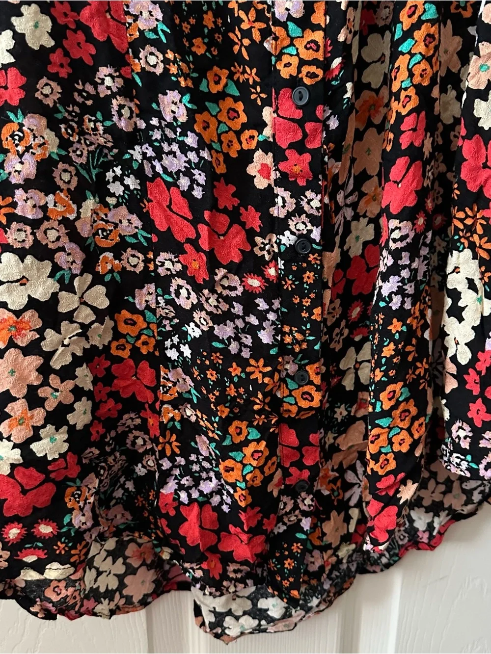 Free People Callie Floral Scoop Neck Tunic Top Size XS